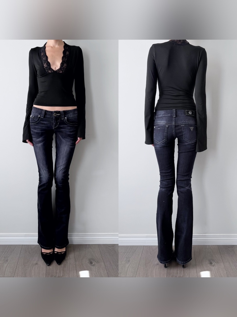 Vintage guess dark wash low rise bootcut jeans